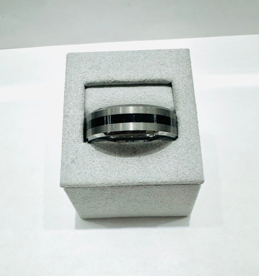 TUNGSTEN CARBIDE MENS WEDDING BAND 8mm, SIZE: 14