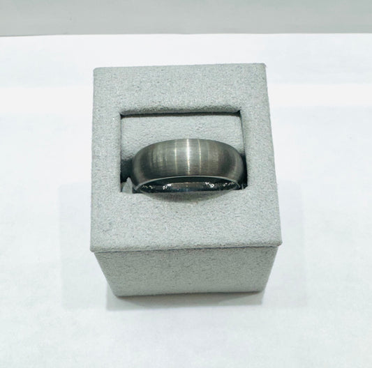 SILVER MATTE BRUSHED TUNGSTEN CARBIDE WEDDING BAND 8mm, SIZE: 11