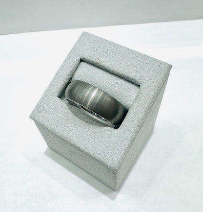 SILVER MATTE BRUSHED TUNGSTEN CARBIDE WEDDING BAND 8mm, SIZE: 11