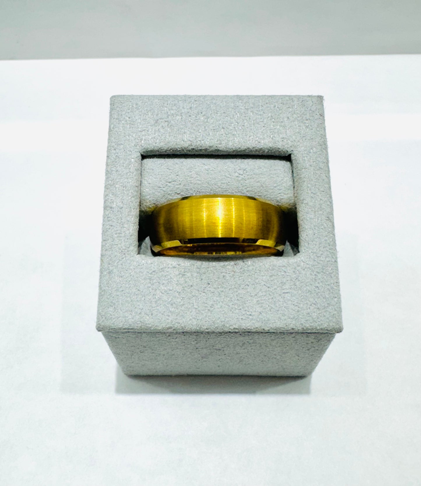 YELLOW GOLD COLOR TUNGSTEN CARBIDE WEDDING BAND 8mm, SIZE: 11