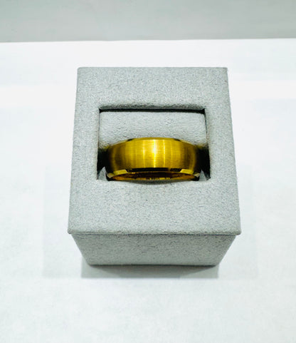 YELLOW GOLD COLOR TUNGSTEN CARBIDE WEDDING BAND 8mm, SIZE: 11