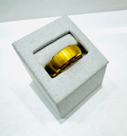 YELLOW GOLD COLOR TUNGSTEN CARBIDE WEDDING BAND 8mm, SIZE: 11