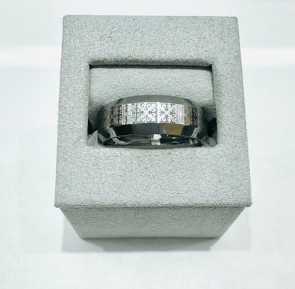 TUNGSTEN CARBIDE MENS WEDDING BAND 8mm, SIZE: 10