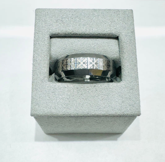 TUNGSTEN CARBIDE MENS WEDDING BAND 8mm, SIZE: 10