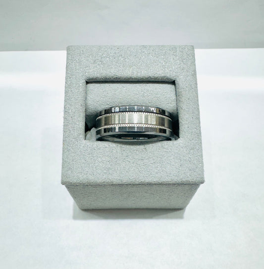 TUNGSTEN CARBIDE MENS WEDDING BAND 8mm, SIZE: 9