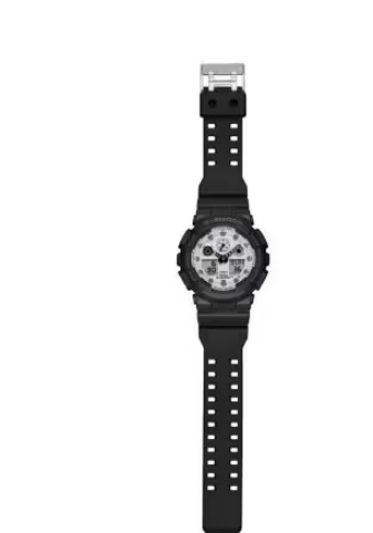 G-Shock Casio GA-100 Series Analog-Digital High Contrast Black and Brilliant White Watch - GA100WD-1A