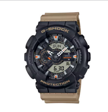 Casio G-Shock Utilitarian Beige & Black Resin Digital Analog Watch GA-110TU-1A5  Steampunk Style, Full-on Utility: GA110TU-1A5 Utility Watch