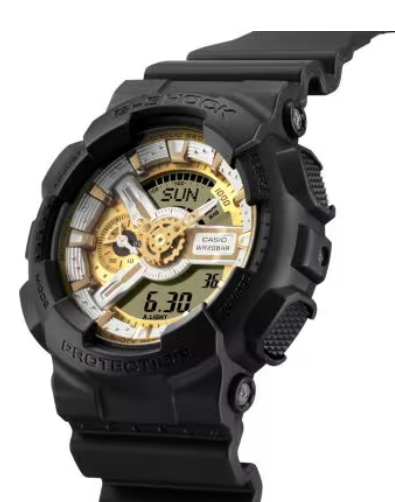 G-SHOCK ANALOG-DIGITAL 110 SERIES GA110CD-1A9 with Dual Color Gold & Silver Dial - One of the Largest Case G-SHOCK Watches