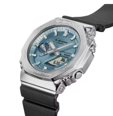 G-Shock Casio G-Steel Solar Connected Blue Dial Black Resin Strap Watch - GBM2100A-1A2