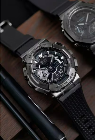 Casio G-Shock Men's Analog-Digital Watch - GM110-1A with Black Resin Band- G-STEEL 110 SERIES GM110BB-1A