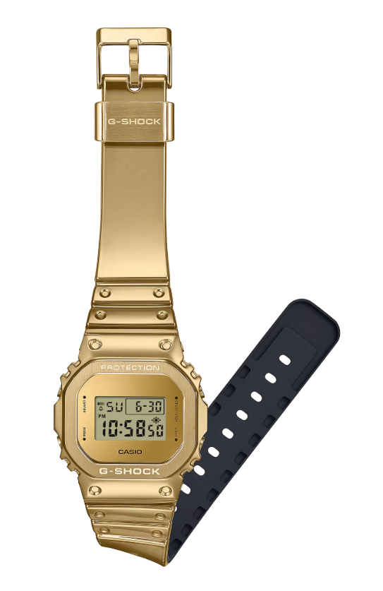 Casio G-SHOCK G-STEEL 5600 SERIES GM5600YMG-9 with Metallic Gold Style and Silicone Watch Band