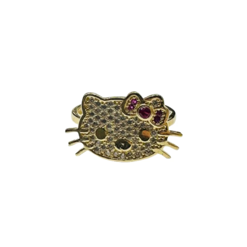 10K GOLD KITTY RING- WEIGHT: 2.6gm