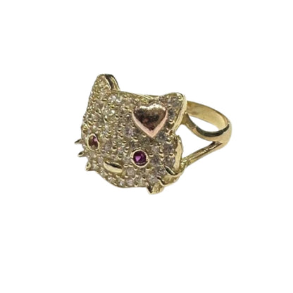 10K GOLD KITTY RING- WEIGHT: 4.7gm