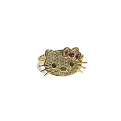 10K GOLD KITTY RING- WEIGHT: 2.6gm