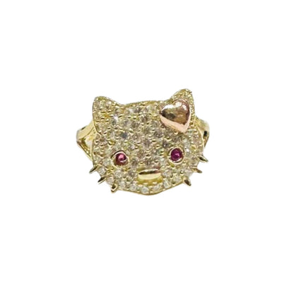 10K GOLD KITTY RING- WEIGHT: 4.7gm