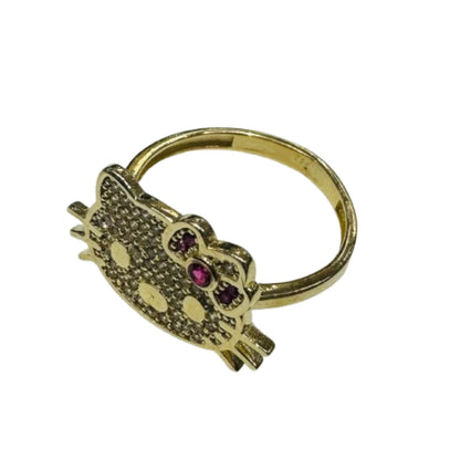 10K GOLD KITTY RING- WEIGHT: 2.6gm