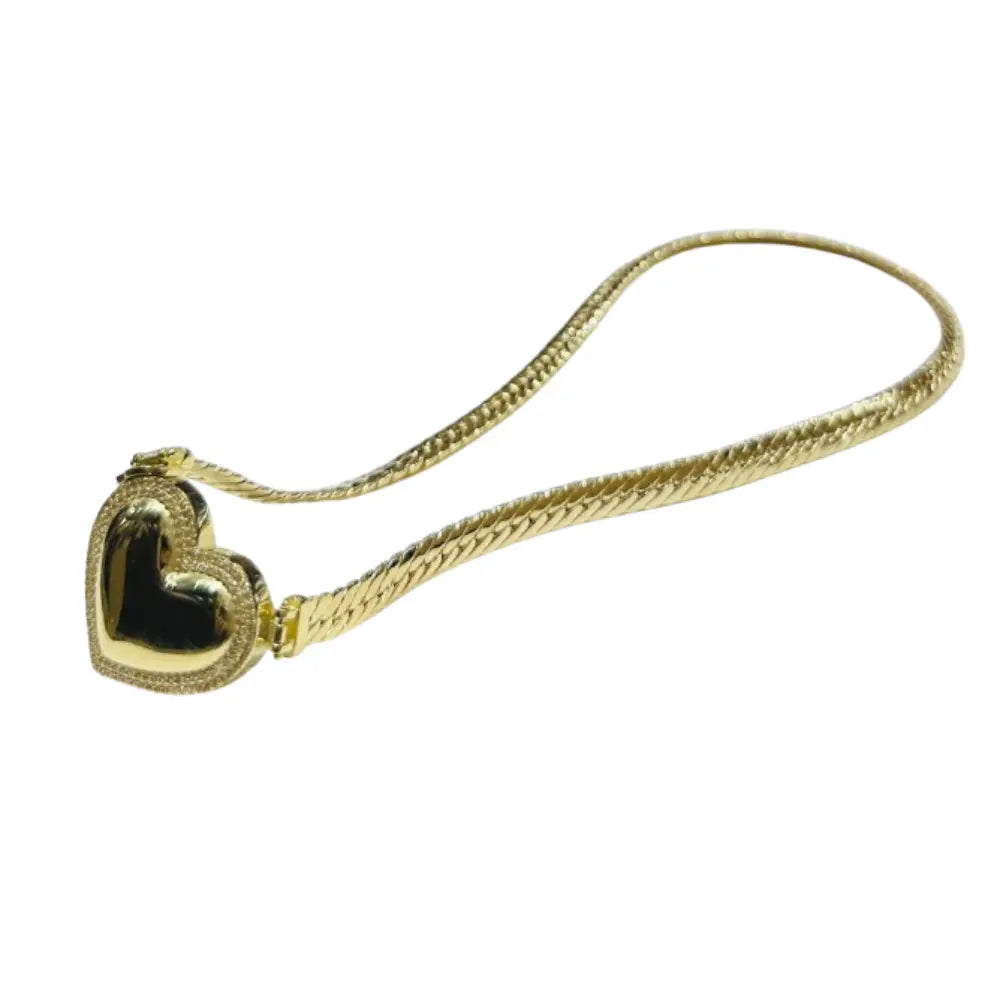10K GOLD HEART SHAPED NECKLACE- WEIGHT: 23.5gm    18"