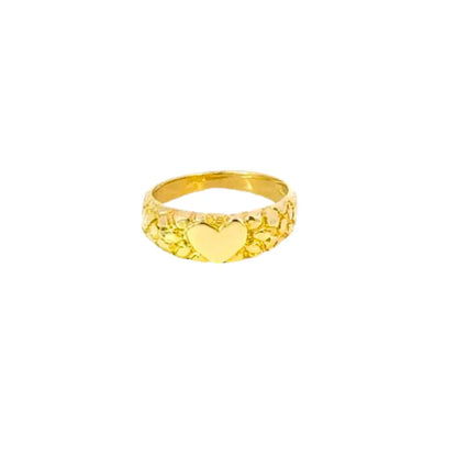 10K Gold Heart Nugget Ring 4 Grams