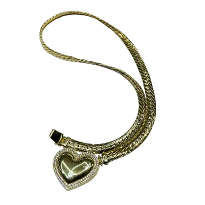 10K GOLD HEART SHAPED NECKLACE- WEIGHT: 23.5gm    18"
