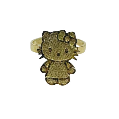 10K GOLD KITTY RING- WEIGHT: 2.2gm