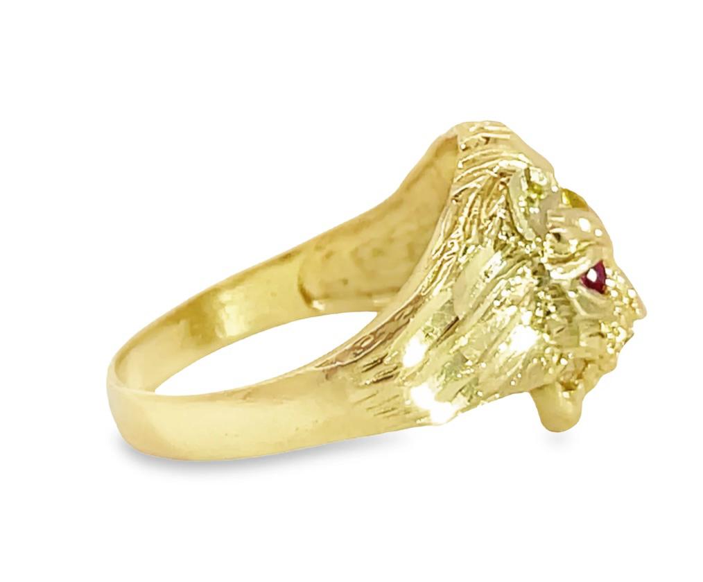 10k GOLD LION HEAD RING