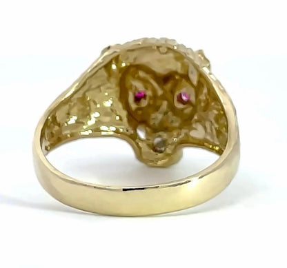 10k GOLD LION HEAD RING