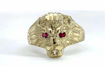 10k GOLD LION HEAD RING