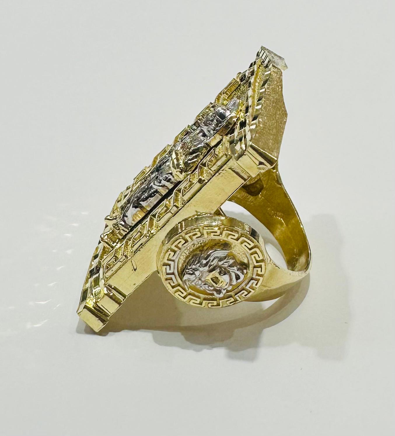 10K LARGE SAINT JUDE RING- WEIGHT: 13.7gm