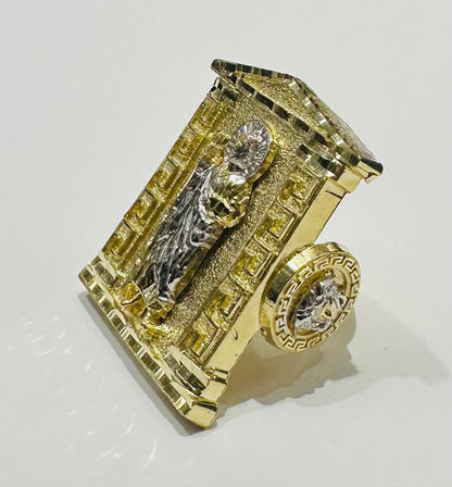 10K LARGE SAINT JUDE RING- WEIGHT: 13.7gm