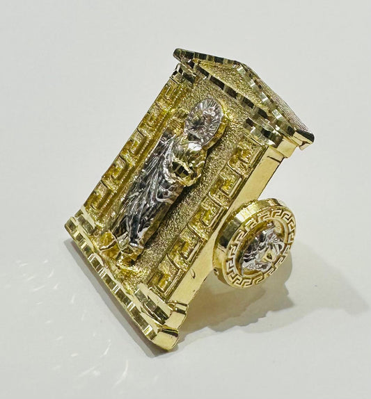 10K LARGE SAINT JUDE RING- WEIGHT: 13.7gm