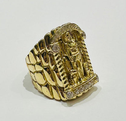 10K SOLID SAN LAZARO RING- WEIGHT: 18.4gm