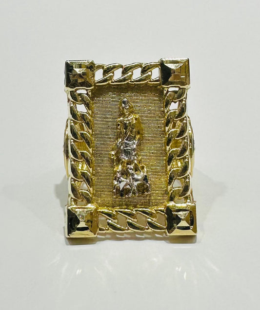 10K MEDIUM SAN LAZARO RING- WEIGHT: 12.3gm