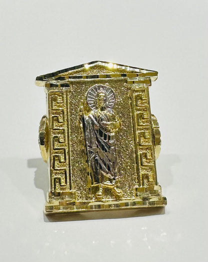 10K LARGE SAINT JUDE RING- WEIGHT: 13.7gm