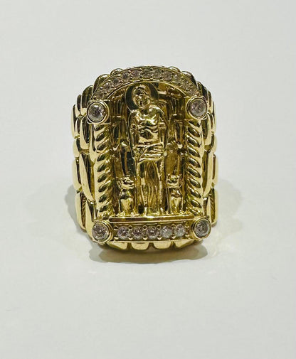 10K SOLID SAN LAZARO RING- WEIGHT: 18.4gm