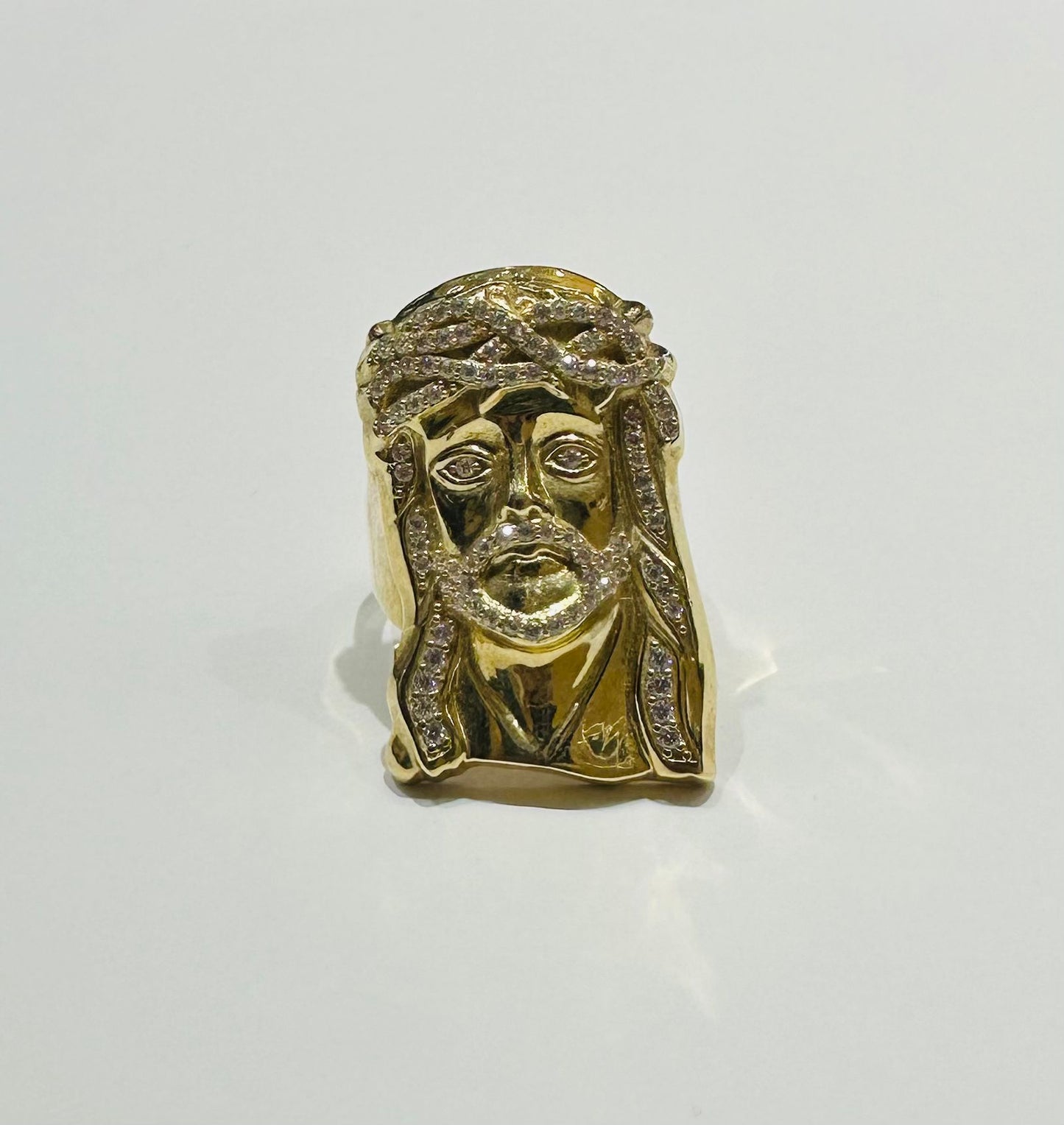 10K GOLD MEDIUM JESUS RING- Weight: 12.3gm