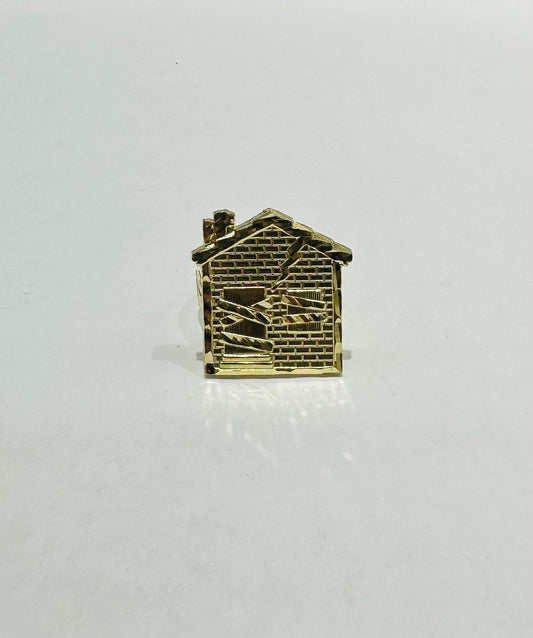 10K GOLD TRAP HOUSE RING- WEIGHT: 10.4gm