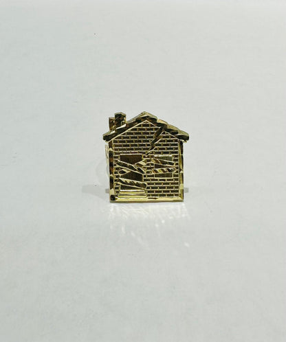 10K GOLD TRAP HOUSE RING-WEIGHT: 7.1gm