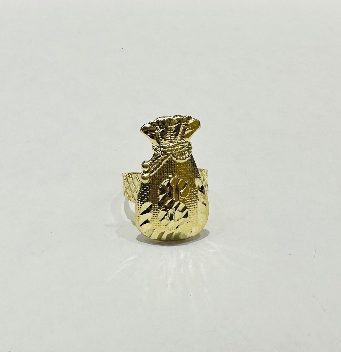 10K GOLD MONEY BAG RING- WEIGHT: 6.4gm