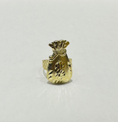 10K GOLD MONEY BAG RING- WEIGHT: 6.4gm