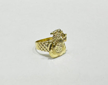 10K GOLD MONEY BAG RING-WEIGHT: 5.7gm