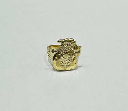 10K GOLD MONEY BAG RING-WEIGHT: 5.7gm