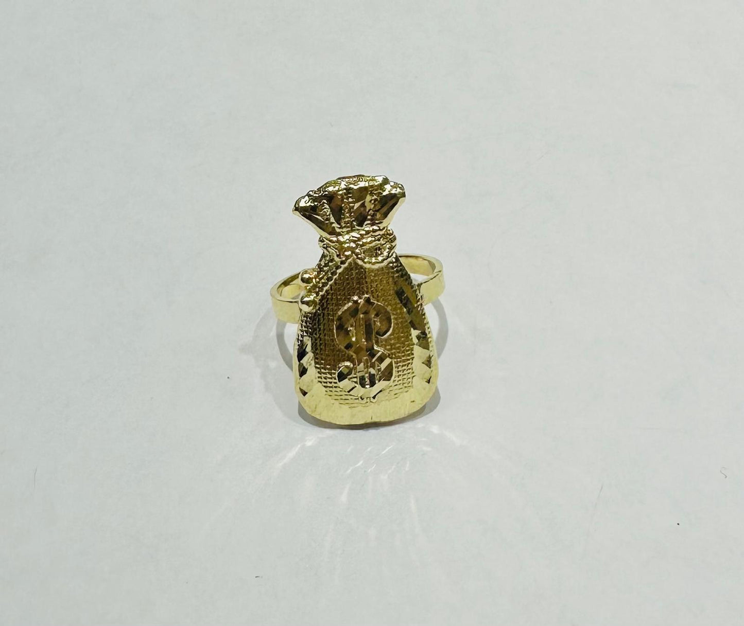 10K GOLD MONEY BAG RING, WEIGHT: 3.1gm