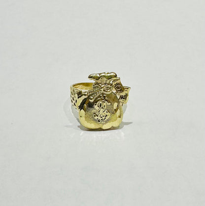 10K GOLD MONEY BAG RING-WEIGHT: 5.7gm