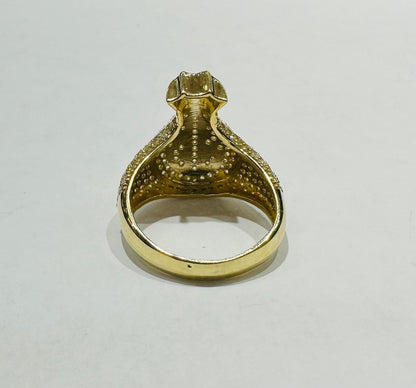 10K GOLD MONEY BAG RING WITH DIAMONDS-WEIGHT: 8.6gm