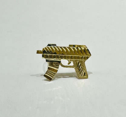10K GOLD GUN RING-WEIGHT: 4.9gm