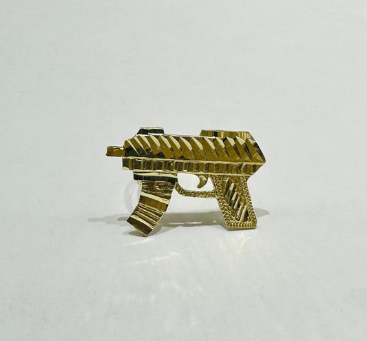 10K GOLD GUN RING-WEIGHT: 4.9gm