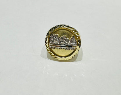 10K GOLD LAST SUPPER RING- WEIGHT: 6.9gm