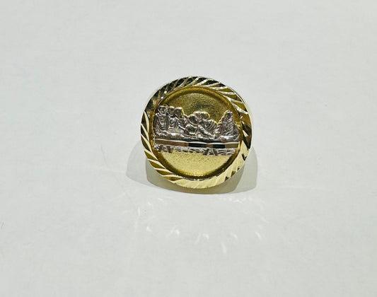 10K GOLD LAST SUPPER RING- WEIGHT: 6.9gm