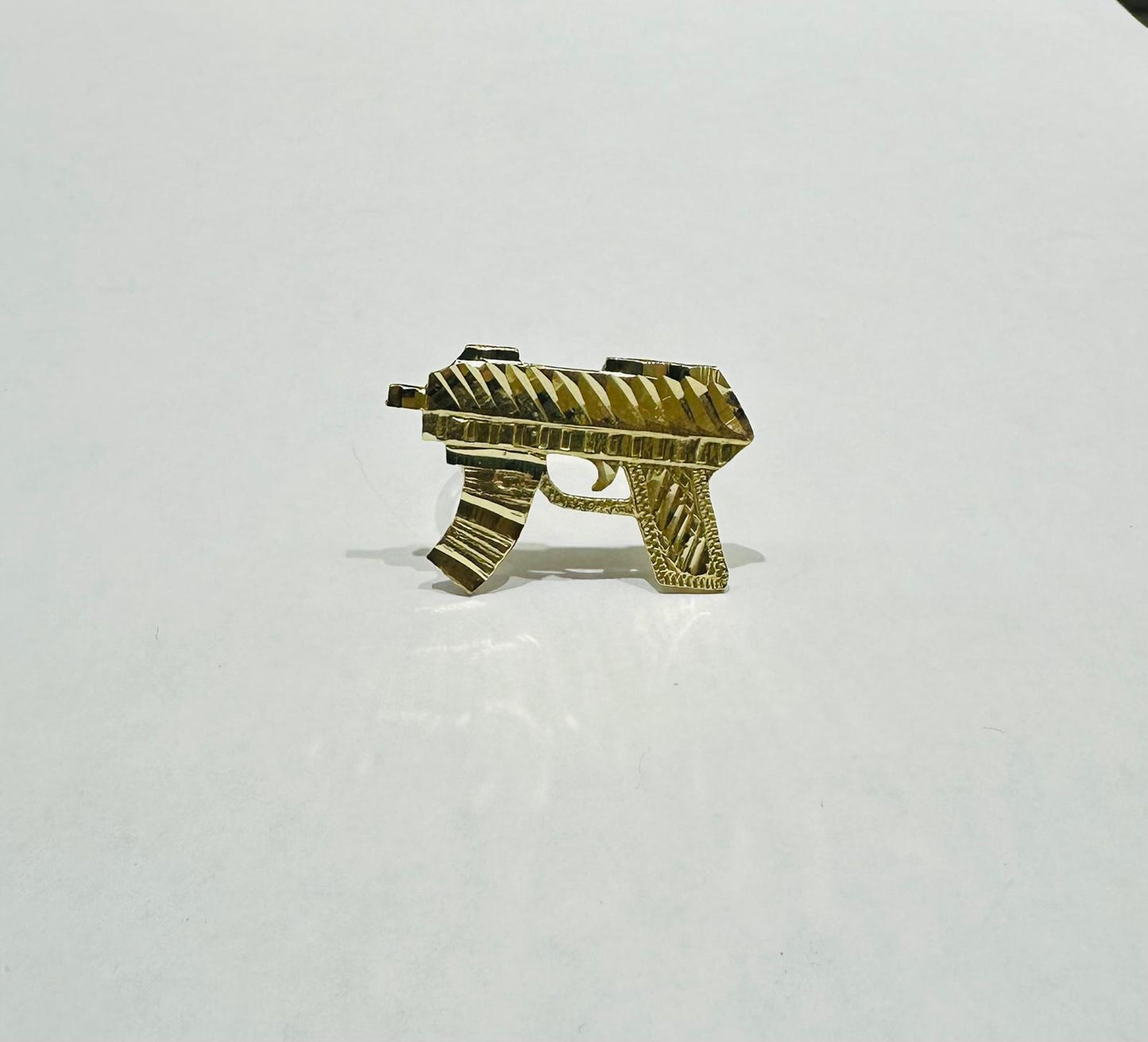10K GOLD GUN RING-WEIGHT: 4.9gm