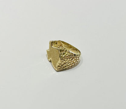 10K GOLD TEXAS NUGGET RING, WEIGHT: 11.7gm